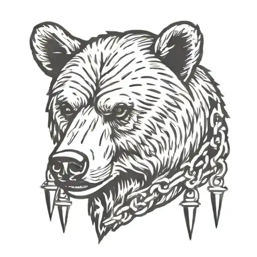 Bear Head Spikes Chain