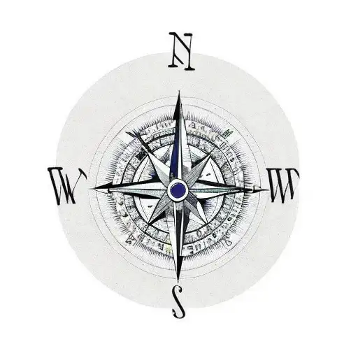 Compass And Clock With Ink Dropped Background