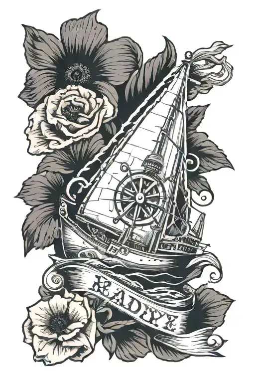 A Navy Ship With Some Poppy And The Saying Ready Aye Ready With A Compass And A Nautical Star