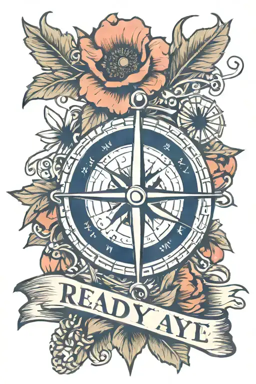 A Navy Ship With Some Poppy And The Saying Ready Aye Ready With A Compass And A Nautical Star