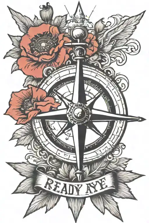 A Navy Ship With Some Poppy And The Saying Ready Aye Ready With A Compass And A Nautical Star
