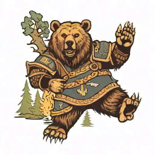 Bear Viking Norse Trees Landscape