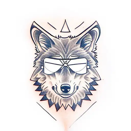 Wolf Wearing Sunglasses