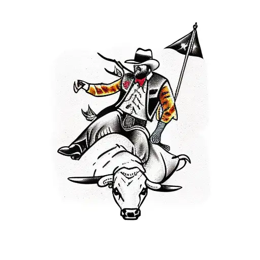 Bull Rider Playing Card