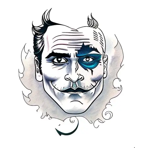 Joaquin Phoenix Half Joker Half Normal Face