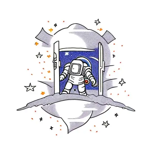 Astronaut Opening Door