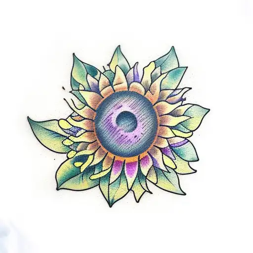 Sunflower And Lilacs