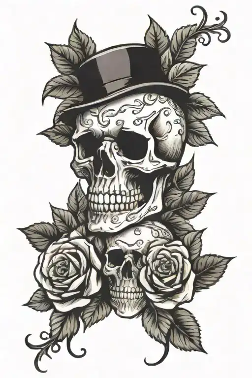 Skull And Roses Arm Sleeve