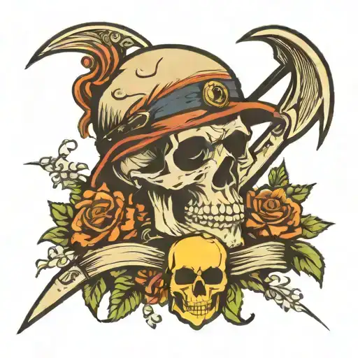Skull With Scythe