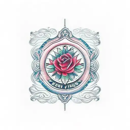 A Traditional Train With Intricate Rose Patterns On The Locomotive