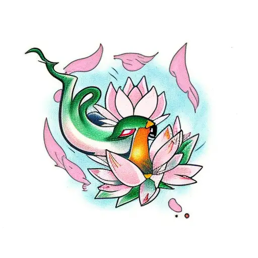 Gardevoir With Lotus Flowers