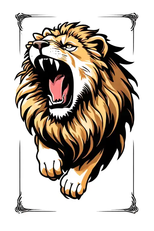 Full Body Lion Roaring