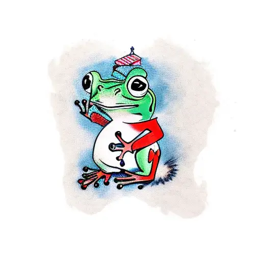 Frog Wearing Clothes With A Camera Taking A Picture