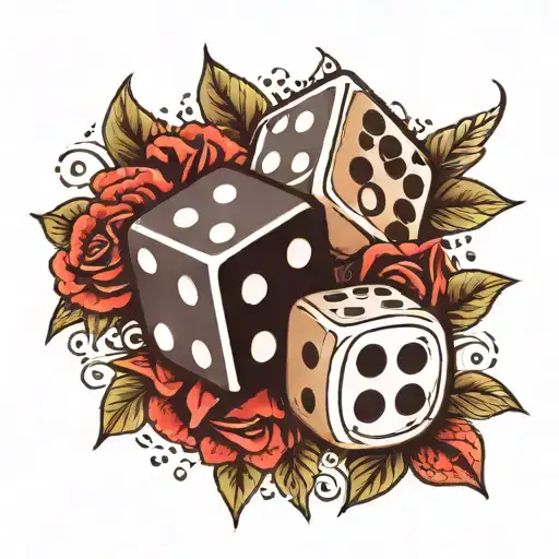 Dice Tattoo Oldschool Black