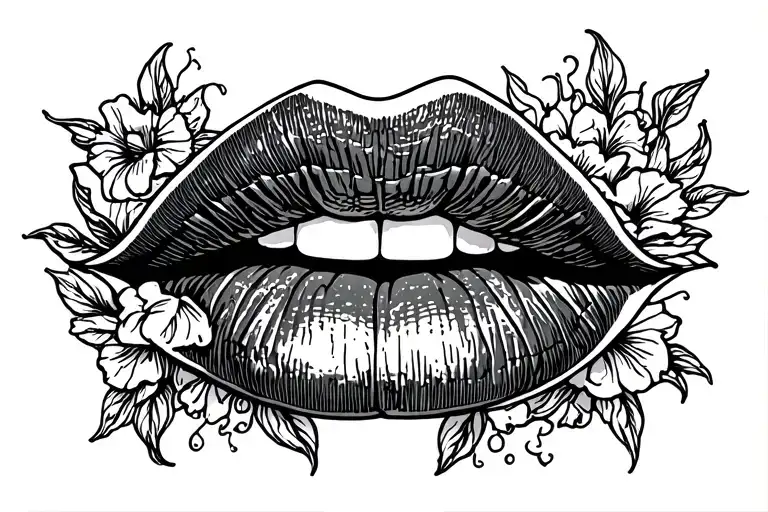 Lip Print Engraved With Karrie