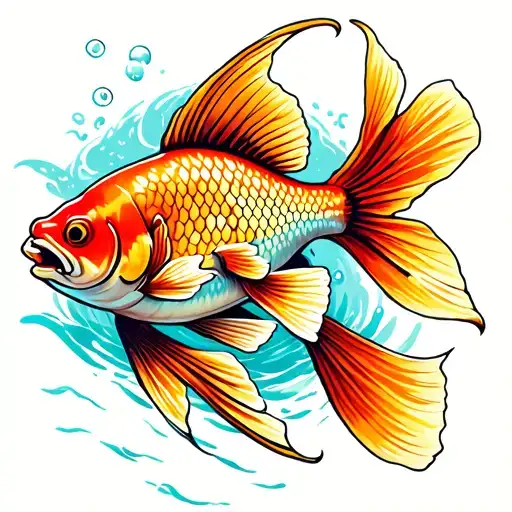 Gold Fish Swimming