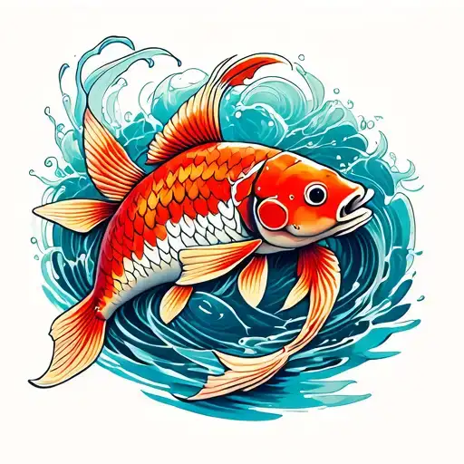 Koi Fish Swimming