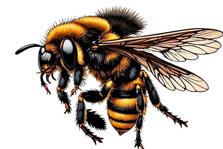 Bee With Wings Outstretched