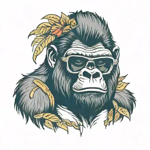 A Gorilla With Sunglasses And A Cuban Cigar