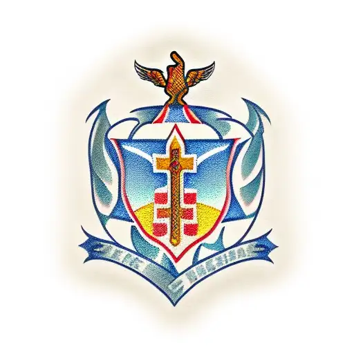 Traditional-style Tattoo Of A Paramedic's Badge With A Snake Wrapped Around It