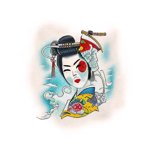 Japanese Woman Samurai Tattoo