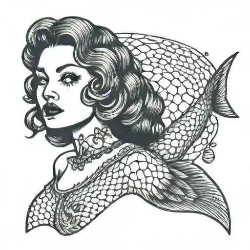 Girl Wearing Fish Net