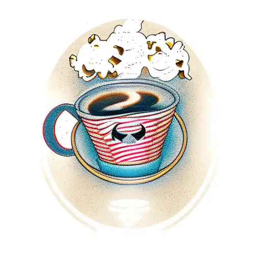 Popcorn Bucket Surrounded By Fitness Equipment And Coffee Outdoors