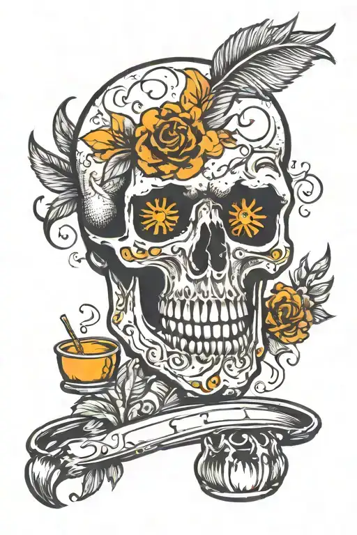 Skull With Ashtray Eyes