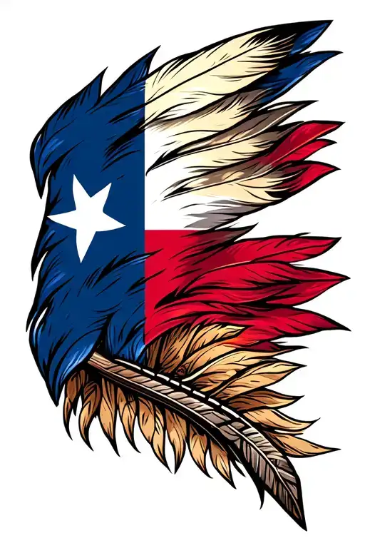 Native American Arrow With Texas Flag On The Feathering