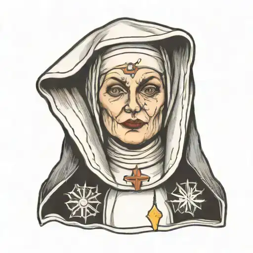 Nun Front View Portrait