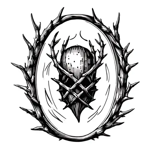 Black Thorn Oval Frame