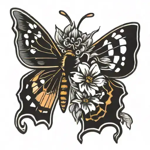 Biblical Tattoo Design Combining Monarch Butterfly