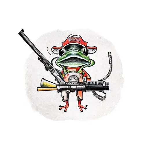 A Frog That Is Dressed As A Gun Slinger