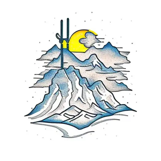 Arizona State Outline With Snow Covered Mountains And A Colorful Sunset