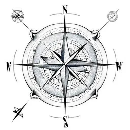 A Compass Rose With Intricate Details And A Vintage Map Background
