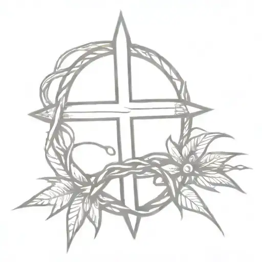 Cross With Crown Of Thorns