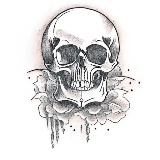 Design A Grunge-inspired Tattoo Featuring A Skull In A Traditional Style