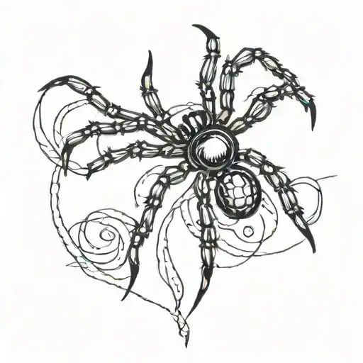 Spider Handing From A Thread