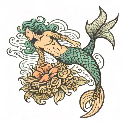 Male Mermaid Swimming