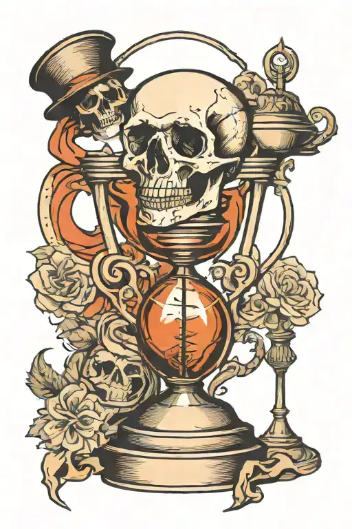 Momento Mori Hourglass And Trophy