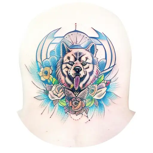 Chest Piece Featuring An Animal And Flowers