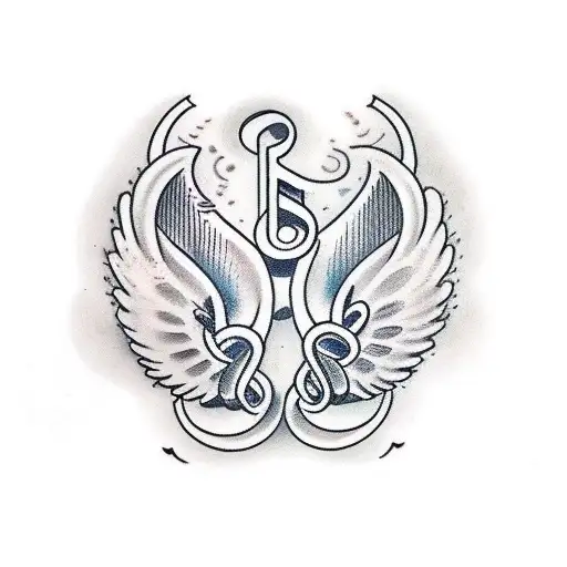 Musical Notes Forming The Shape Of Angel Wings