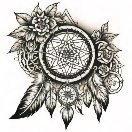 Dreamcatcher With Triquetra Symbol Intertwined