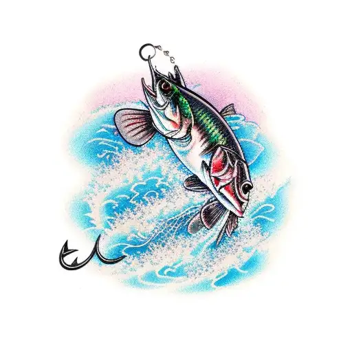 An Intricate Fishing Lure Surrounded By Swirling Water