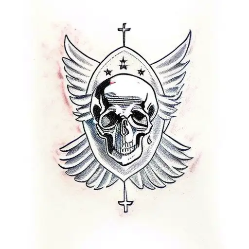 Saint Michael Wings Skull Ace