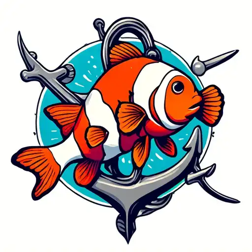Clown Fish And Anchor