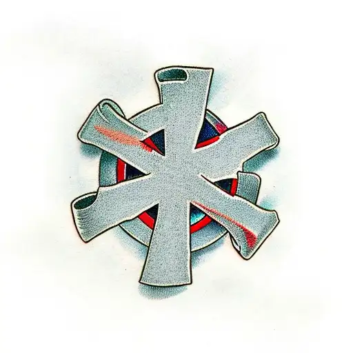 Christian Cross With Word Sp Concelaed In Between The Cross