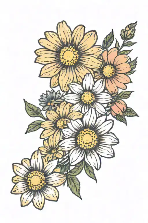 Daisy And Cosmos Flower