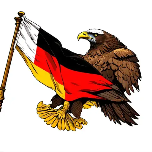 Eagle Holding The German Flag Incorporated