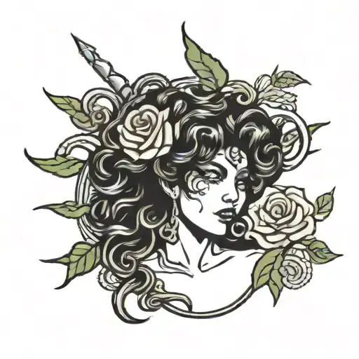 Warrior Medusa With Rose